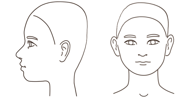絶壁・左右非対称の頭