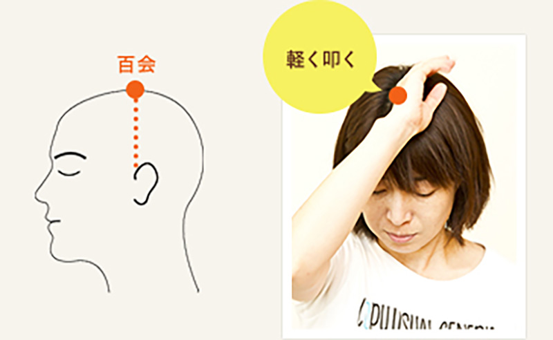 頭頂部のマッサージ　写真解説