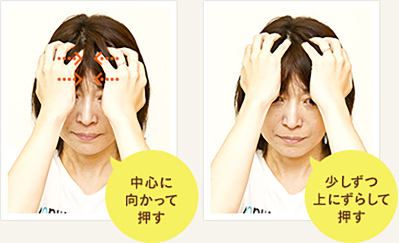 前頭部のマッサージ　写真解説