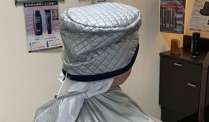 施術モデル　加温中の様子