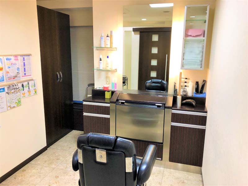 ヘアカットやメンテナンスなどサービスを受けるときのスヴェンソンのプライベート空間