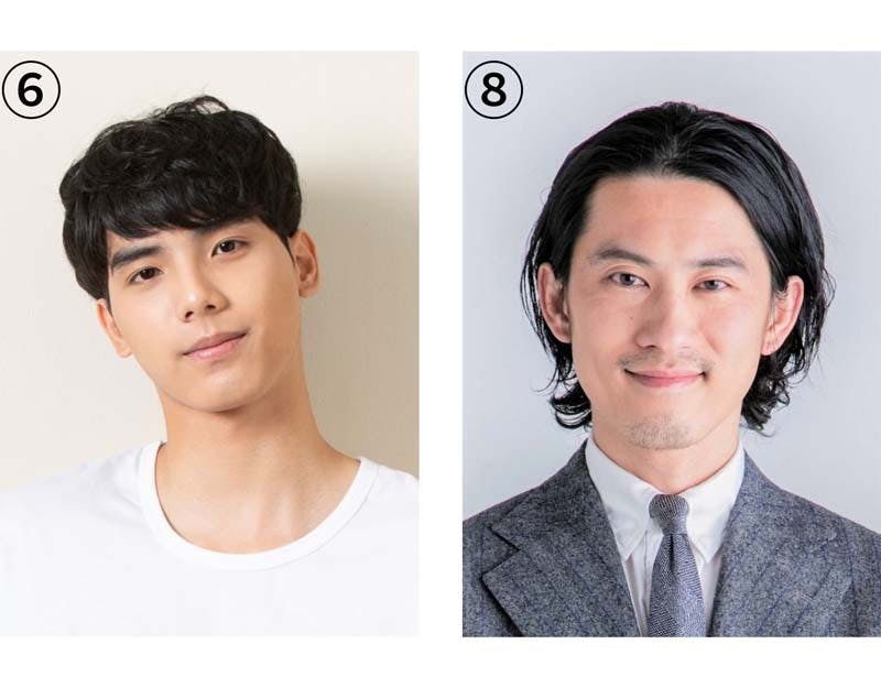 ⑥、⑧髪型の比較画像