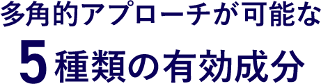 多角的アプローチが可能な5種類の有効成分