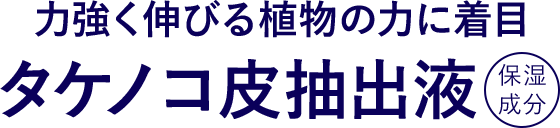 力強く伸びる植物の力に着目。タケノコ皮抽出液(保湿成分)
