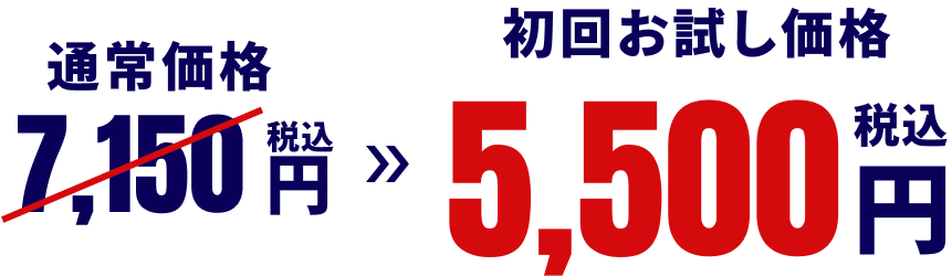 通常価格7,150円（税込）⇒初回お試し価格5,500円（税込）