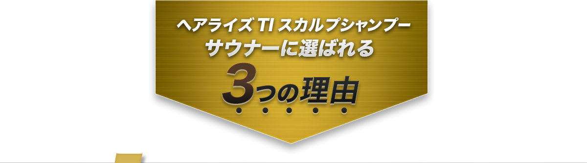 ヘアライズ TIスカルプシャンプーサウナーに選ばれる 3つの理由