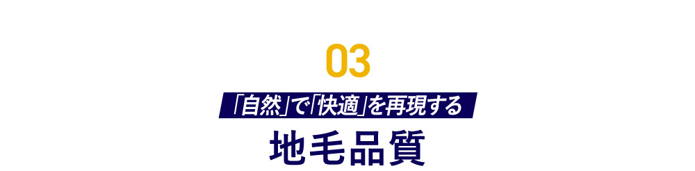 03 「自然」で「快適」を再現する地毛品質