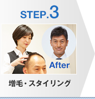 [STEP.3]　増毛・スタイリング