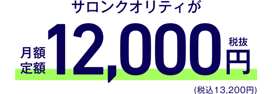サロンクオリティがセミオーダーウィッグ　月額12,000円（税抜）※13,200円（税込）